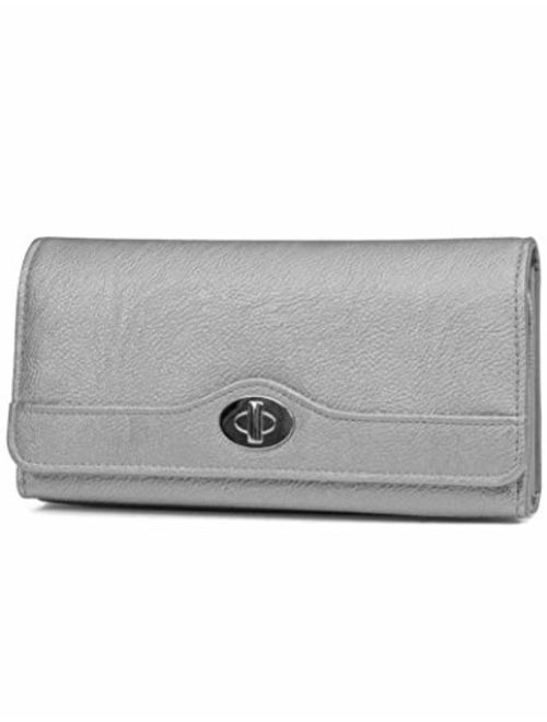 Mundi File Master Womens RFID Blocking Wallet Clutch Organizer With Change Pocket