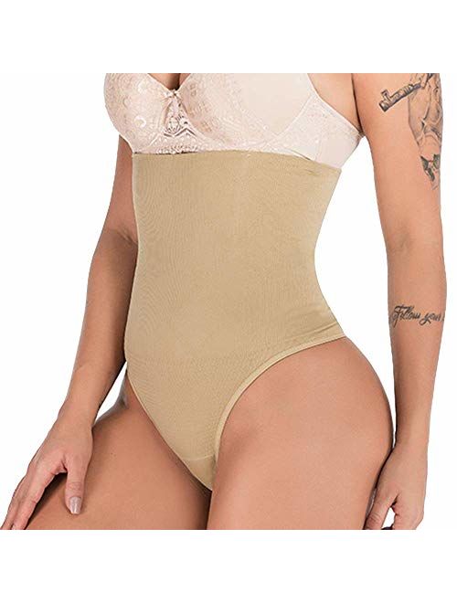 Evenriver Women High Waist Cincher Girdle Tummy Slimmer Sexy Thong Panty Shapewear