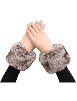 Simplicity Women's Winter Faux Fur Short Wrist Cuff Warmers