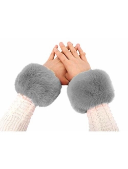 Simplicity Women's Winter Faux Fur Short Wrist Cuff Warmers