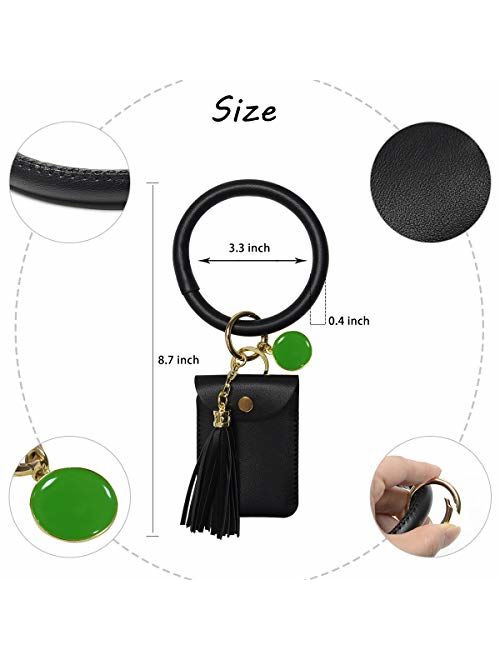 Takyu Keychain Bracelet, Wristlet Key Ring Bracelet with Card Holder for Women