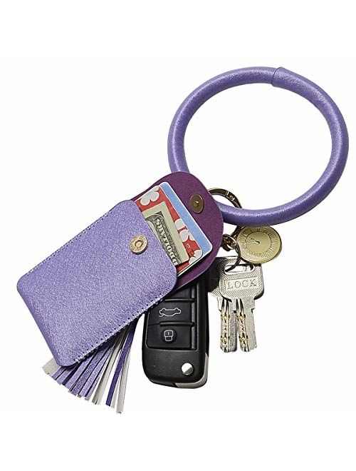 Takyu Keychain Bracelet, Wristlet Key Ring Bracelet with Card Holder for Women