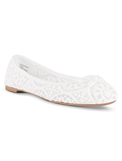 Twisted Sage Womens Flats | Lightweight Flower Crochet Ballet Shoes with Comfort Insole