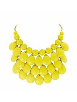 JANE STONE Fashion Floating Bubble Necklace Teardrop Bib Collar Statement Jewelry for Women