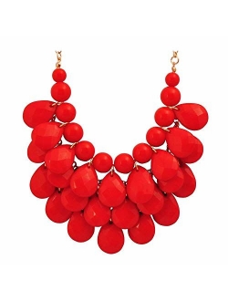 JANE STONE Fashion Floating Bubble Necklace Teardrop Bib Collar Statement Jewelry for Women