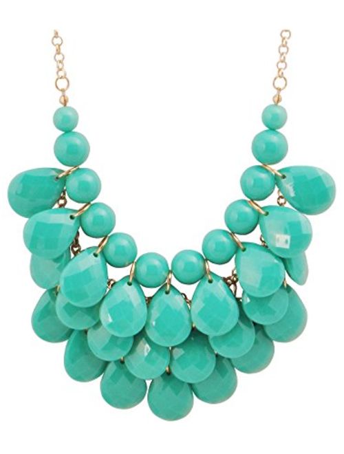 JANE STONE Fashion Floating Bubble Necklace Teardrop Bib Collar Statement Jewelry for Women