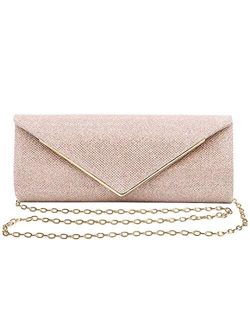 Naimo Flap Dazzling Clutch Bag Evening Bag With Detachable Chain