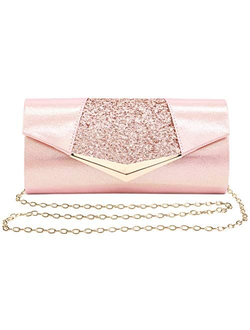 Naimo Flap Dazzling Clutch Bag Evening Bag With Detachable Chain