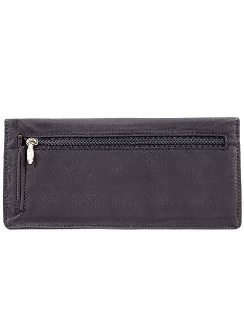 Big Skinny Women's Executive Bi-Fold Checkbook Slim Wallet, Holds Up to 40 Cards