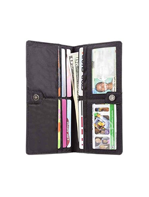 Big Skinny Women's Executive Bi-Fold Checkbook Slim Wallet, Holds Up to 40 Cards