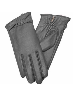 Vislivin Full-Hand Womens Touch screen Gloves Genuine Leather Gloves Warm Winter Texting Driving Glove