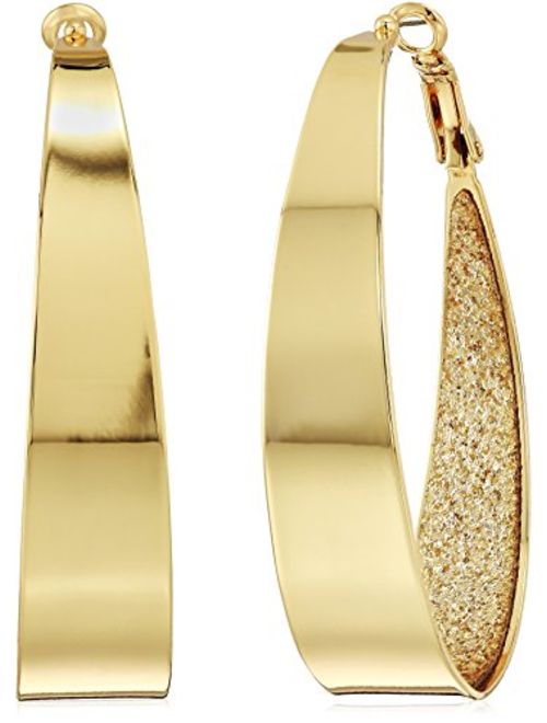 Guess Large Oval Glitter Hoop Earrings