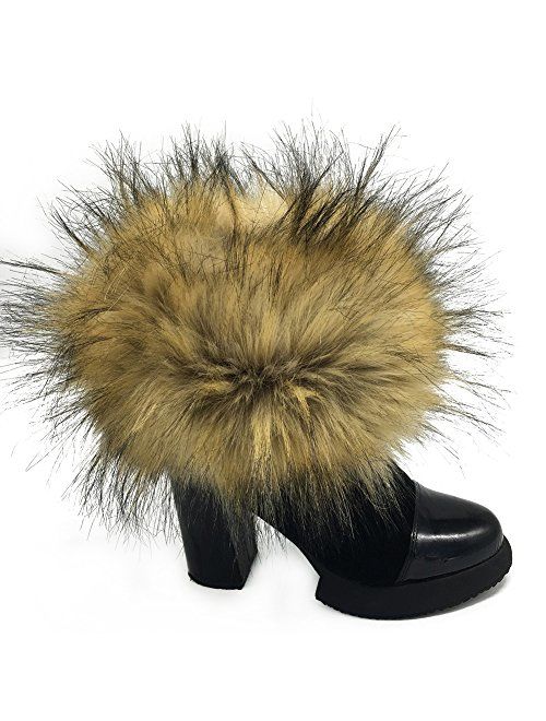 Faux Fur Cuffs Arm Leg Warmers - HOMEYEAH Furry Wrist Cuff Warmer For Women Party Costumes Gifts