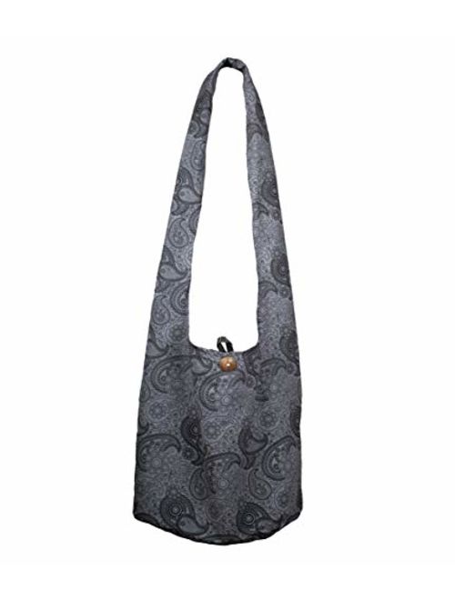 SLING Bag COTTON 40 PRINTs Men or Women CROSSBODY bag LARGE BOHO hippie hobo handbag