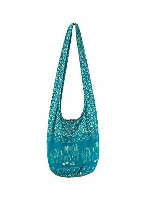 SLING Bag COTTON 40 PRINTs Men or Women CROSSBODY bag LARGE BOHO hippie hobo handbag