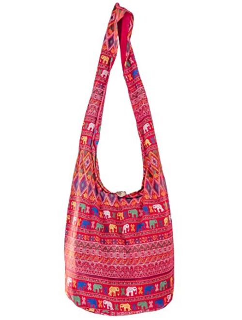 SLING Bag COTTON 40 PRINTs Men or Women CROSSBODY bag LARGE BOHO hippie hobo handbag