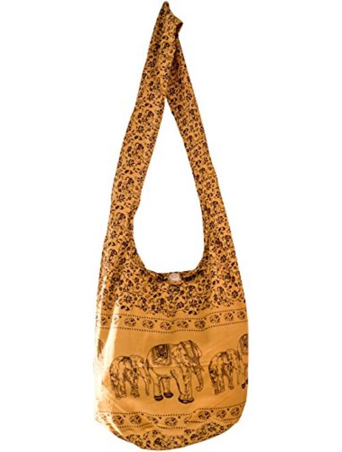 SLING Bag COTTON 40 PRINTs Men or Women CROSSBODY bag LARGE BOHO hippie hobo handbag