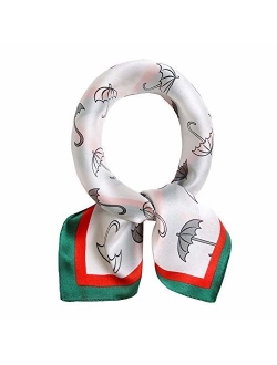 100% Small Square Pure Mulberry Silk Scarf -21'' x 21''- Breathable Lightweight Neckerchief -Digital Printed Scarf