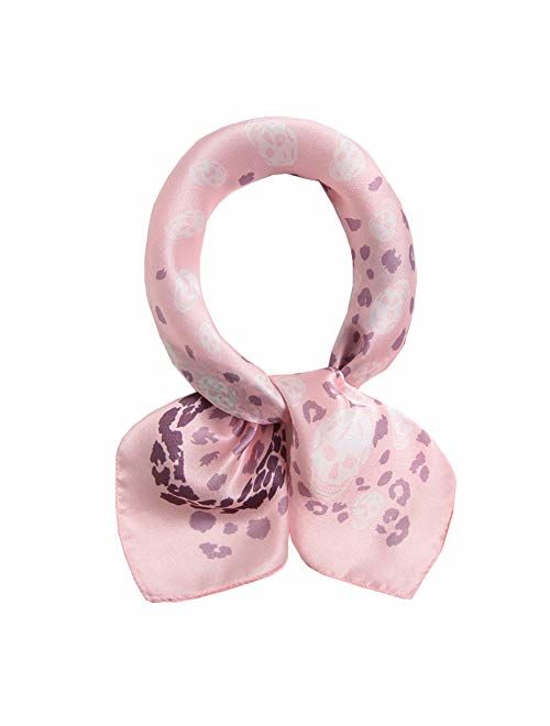 100% Small Square Pure Mulberry Silk Scarf -21'' x 21''- Breathable Lightweight Neckerchief -Digital Printed Scarf