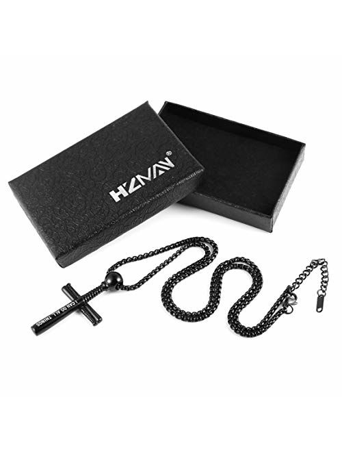 HZMAN Athletes Cross Necklace by Sports Pendant Stainless Steel Baseball and Baseball Bat Cross Necklace, Large and Small