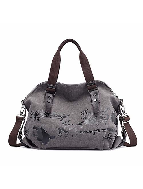 Women Handbag Casual Vintage Hobo Canvas Daily Purse Shoulder Tote Shopper Bag