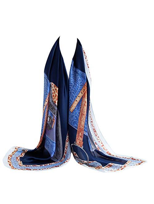 Bellonesc Silk Scarf 100% silk Long Lightweight Sunscreen Shawls for Women