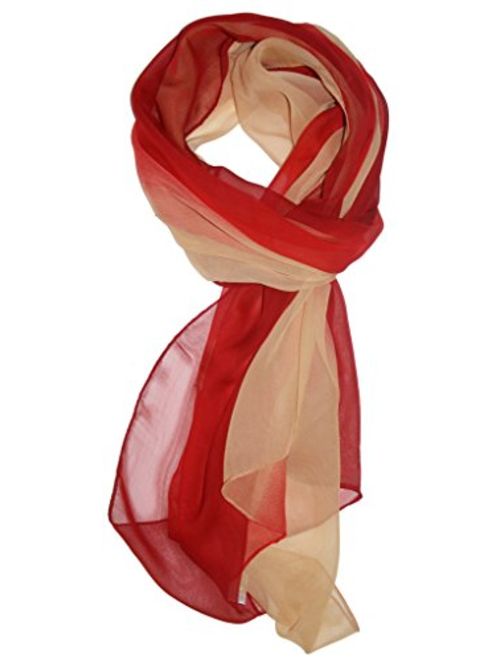 Love Lakeside Solid Color and Polka Dot Silk Blend, Lightweight, Modern Scarf