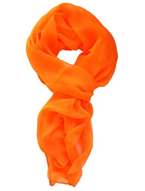 Love Lakeside Solid Color and Polka Dot Silk Blend, Lightweight, Modern Scarf