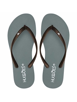 HUGGOES - Ultra Soft Comfortable Natural Rubber Summer Beach Flip Flops for Women