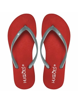 HUGGOES - Ultra Soft Comfortable Natural Rubber Summer Beach Flip Flops for Women