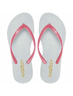 HUGGOES - Ultra Soft Comfortable Natural Rubber Summer Beach Flip Flops for Women