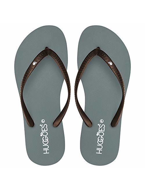 HUGGOES - Ultra Soft Comfortable Natural Rubber Summer Beach Flip Flops for Women