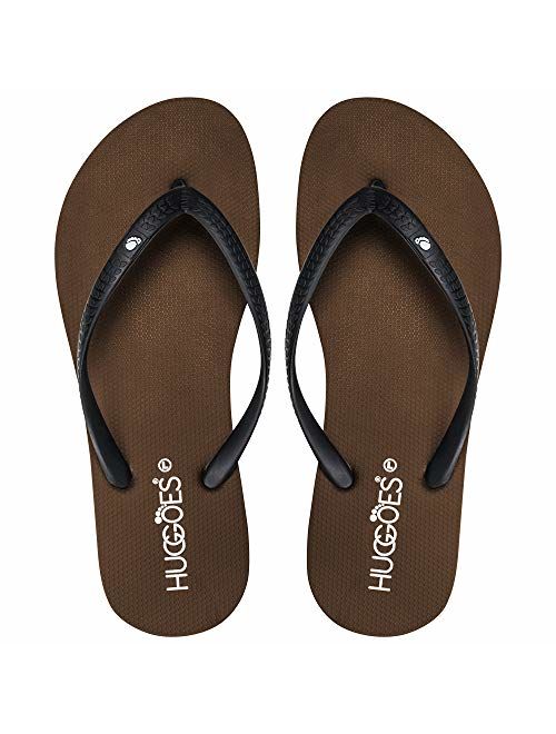 HUGGOES - Ultra Soft Comfortable Natural Rubber Summer Beach Flip Flops for Women