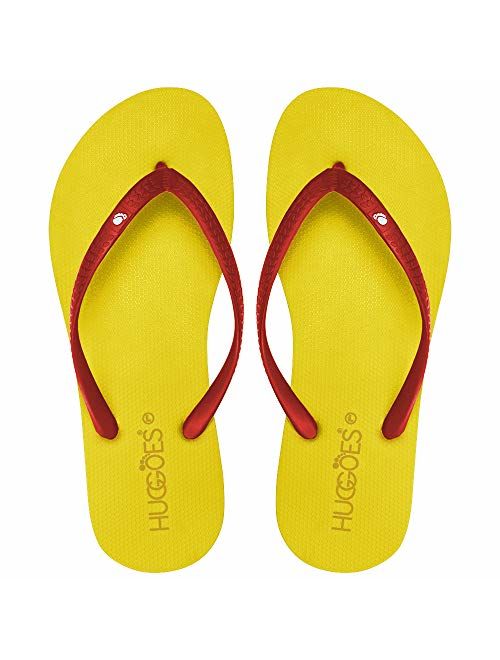 HUGGOES - Ultra Soft Comfortable Natural Rubber Summer Beach Flip Flops for Women