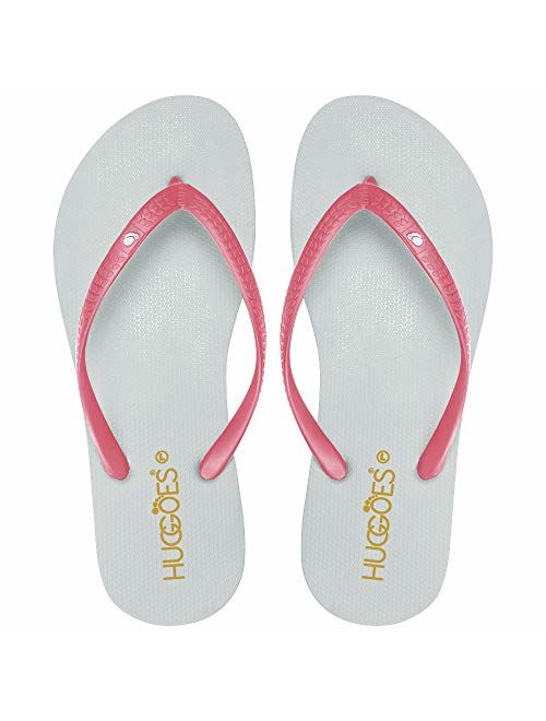 HUGGOES - Ultra Soft Comfortable Natural Rubber Summer Beach Flip Flops for Women