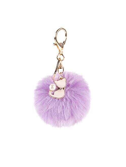 Pom Pom Keychain Artificial Fur Ball Keychain Fluffy Accessories Car Bag Charm