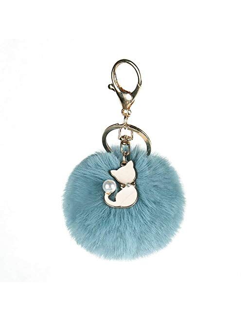 Pom Pom Keychain Artificial Fur Ball Keychain Fluffy Accessories Car Bag Charm