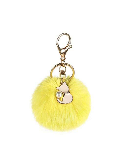 Pom Pom Keychain Artificial Fur Ball Keychain Fluffy Accessories Car Bag Charm