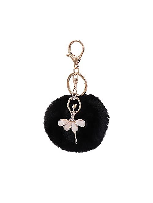 Pom Pom Keychain Artificial Fur Ball Keychain Fluffy Accessories Car Bag Charm