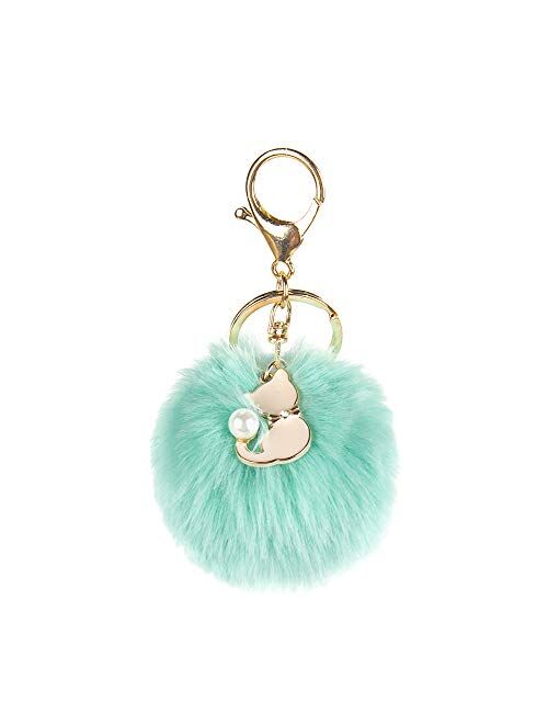 Pom Pom Keychain Artificial Fur Ball Keychain Fluffy Accessories Car Bag Charm