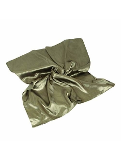 Elegant Large Silk Feel Solid Color Satin Square Scarf Wrap, 36 inch