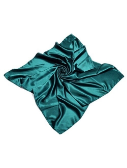 Elegant Large Silk Feel Solid Color Satin Square Scarf Wrap, 36 inch