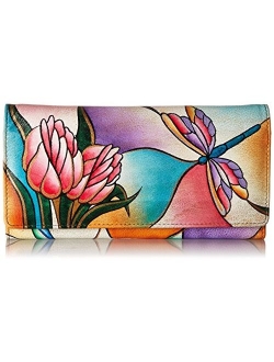 Anna by Anuschka Hand Painted Leather | Triple Compartment Wallet/Clutch