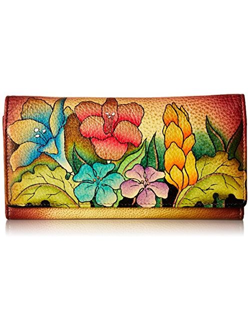 Anna by Anuschka Hand Painted Leather | Triple Compartment Wallet/Clutch