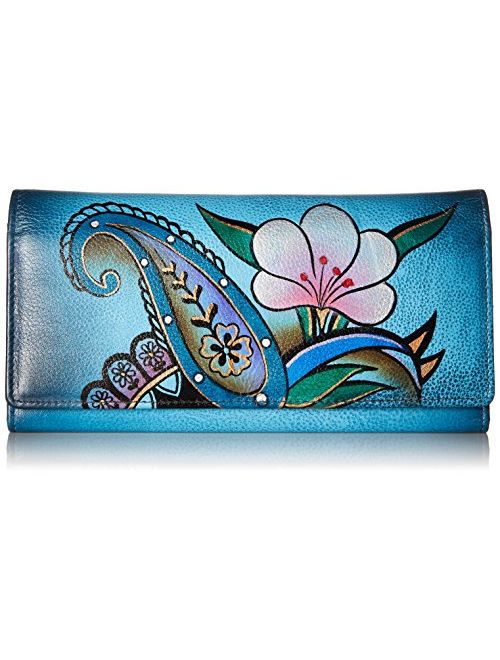 Anna by Anuschka Hand Painted Leather | Triple Compartment Wallet/Clutch