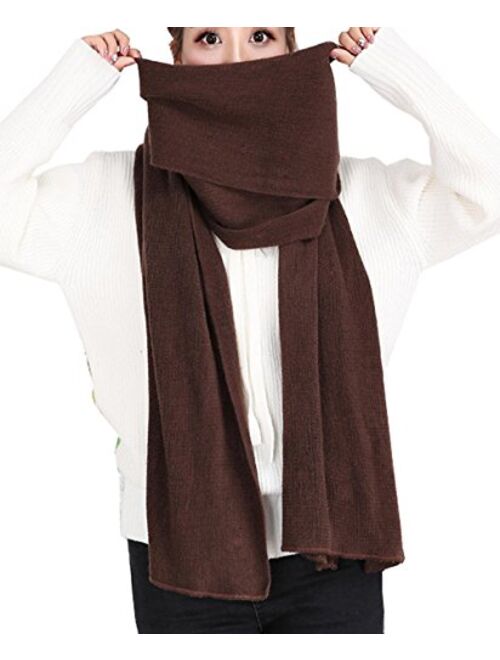 Wander Agio Women's Warm Long Shawl Winter Warm Large Scarf Pure Color