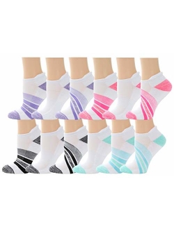 Top Step Women's No Show/Low Cut Performance Athletic Socks with Cushion Sole - 12 Pair