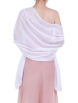 WILLBOND Womens Chiffon Bridal Evening Soft Wrap Scarf Shawl, Chiffon Scarf Ribbon Scarf Satin Scarf for Women and Girls