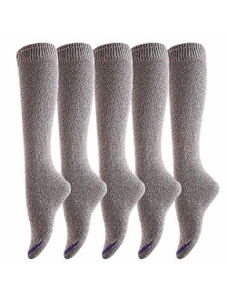 Lovely Annie Women's 5 Pairs Cute Knee High Cotton Socks A8212 Size 6-9