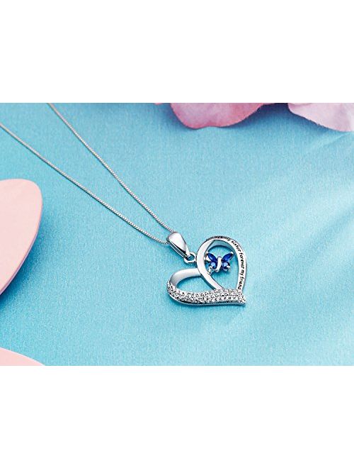 FANCYCD"Always My Sister Forever My Friend" Love Heart Necklace, 18", Jewelry for Women & Girls, Birthday Gifts for Sister, Best Friends.